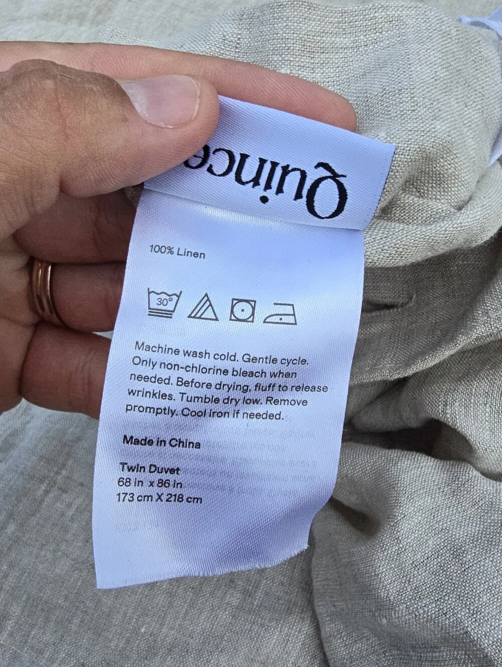 NWOT Quince European 100% Linen Duvet Cover Only Twin Natural Chambray
